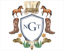 Load image into Gallery viewer, Watercolor Western Themed Crest Art Print
