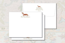 Load image into Gallery viewer, Personalized Dachshund Stationery | Custom Wiener Dog Note Cards | Pink Dachshund Gift
