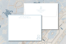 Load image into Gallery viewer, Teddy Bear Stationery | Baby Boy Note Cards | Preppy Nursery Set
