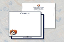 Load image into Gallery viewer, Personalized Sports Stationery | Custom Note Cards | Boy's Stationery Set
