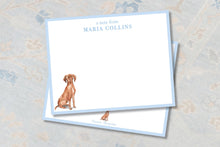Load image into Gallery viewer, Personalized Vizsla Stationery | Vizsla Notecards | Dog Thank You Cards
