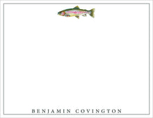 Load image into Gallery viewer, Personalized Trout Stationery | Fishing Notecards | Watercolor Fish Thank You Notes
