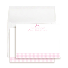 Load image into Gallery viewer, Personalized Baby Girl Stationery | Pink Bow Thank You Cards | Nursery
