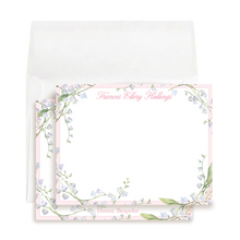 Load image into Gallery viewer, Pink Lily of the Valley Notecards | Personalized Floral Stationery Set

