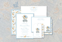 Load image into Gallery viewer, Blue Puppy Baby Shower Invitation | Dog Baby Shower Invite
