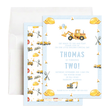 Load image into Gallery viewer, Construction Birthday Invitation | Bulldozer Party
