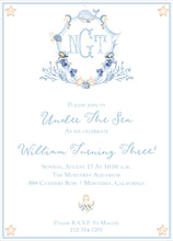 Load image into Gallery viewer, Under the Sea Birthday Invitation | Ocean Watercolor Party Invite
