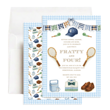 Load image into Gallery viewer, Fratty and Four Tennis Invitation | Preppy Boys 4th Birthday
