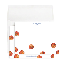 Load image into Gallery viewer, Personalized Basketball Notecards | Custom Sports Stationery | Boys Thank You Notes
