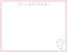 Load image into Gallery viewer, Personalized Pink Tulip Stationery Set | Baby Girl Thank You Notes
