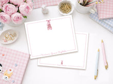Load image into Gallery viewer, Personalized Ballerina Stationery | Pink Ballet Note Cards

