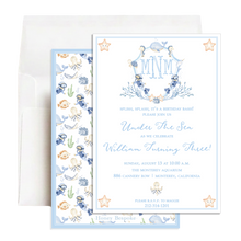 Load image into Gallery viewer, Under the Sea Birthday Invitation | Ocean Watercolor Party Invite
