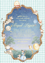 Load image into Gallery viewer, Nursery Rhyme Baby Shower Invitation | Storybook Shower Invite | Preppy

