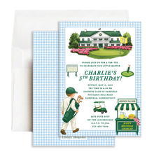 Load image into Gallery viewer, Masters Golf Birthday Invitation | Personalized Hole In One Invite
