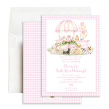 Load image into Gallery viewer, Pink Puppy Party Invitation | Personalized Lets Pawty Birthday | Girl Dog Invite
