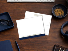 Load image into Gallery viewer, Personalized Men’s Stationery | Classic Navy Notecards | Simple Notes
