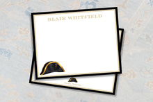 Load image into Gallery viewer, Vanderbilt Stationery | Personalized Note Cards in Black and Gold
