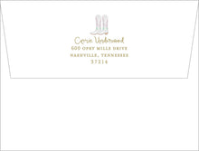 Load image into Gallery viewer, Cowgirl Boots Stationery | Personalized Western Notecards | Bachelorette Gift
