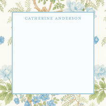 Load image into Gallery viewer, Personalized Notepad – Blue Floral Chinese Peony Pad | Luxury Writing Pad Gift
