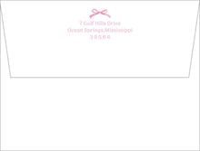 Load image into Gallery viewer, Personalized Baby Girl Stationery | Pink Bow Thank You Cards | Nursery
