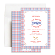 Load image into Gallery viewer, Baseball First Birthday Invitation | Rookie Baby Invite | Boy Party
