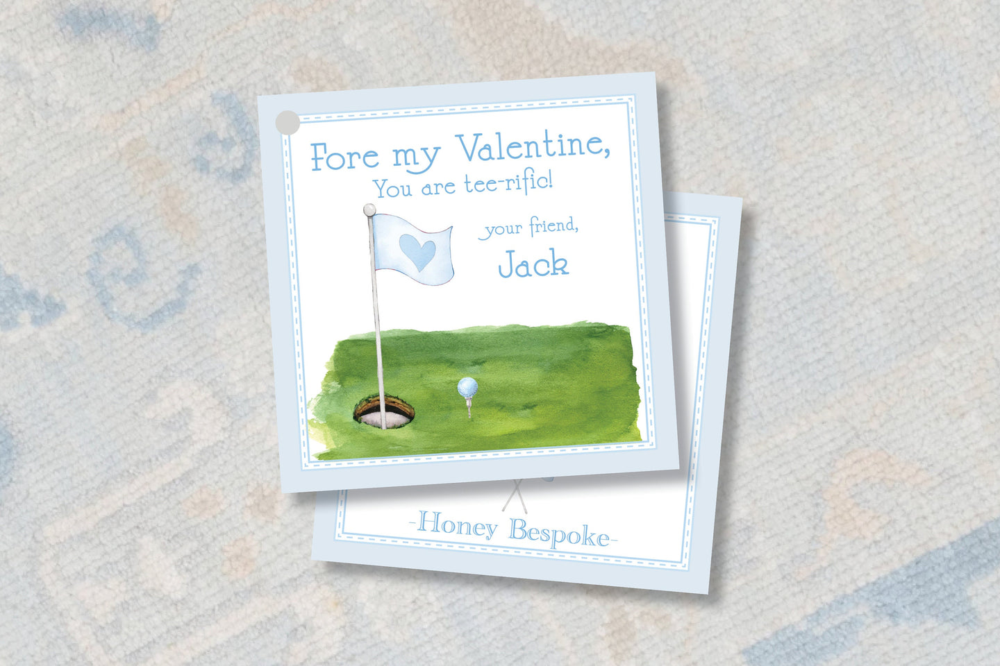 Golf Valentine Gift Tags - Watercolor Tee-Rific Stickers