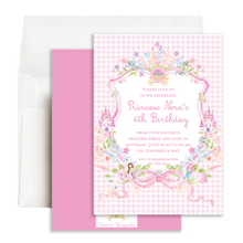 Load image into Gallery viewer, Princess Birthday Invitation | Watercolor Birthday Crest

