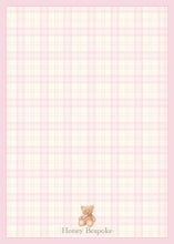 Load image into Gallery viewer, Personalized Pink Bear Baby Shower Invitation | Preppy Plaid Girl Invite | Polo Style
