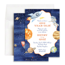Load image into Gallery viewer, Space Birthday Invitation | Personalized Astronaut Birthday Invite
