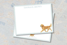Load image into Gallery viewer, Golden Retriever Stationery Set | Personalized Goldie Dog Note Cards
