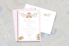 Load image into Gallery viewer, First Birthday Bunny Invitation for Girl – Some Bunny Theme
