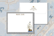 Load image into Gallery viewer, Pirate Birthday Cards Stationery Set | Ahoy Matey Thank You Notes

