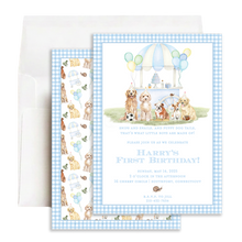 Load image into Gallery viewer, Snips and Snails Puppy Birthday Invitation | Watercolor Puppy Party Invite for Boys
