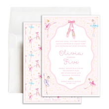 Load image into Gallery viewer, Watercolor Ballerina Birthday Invitation | Pink Ballet Party Invite
