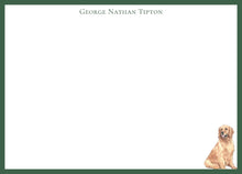 Load image into Gallery viewer, Personalized Golden Retriever  Stationery | Classic Men's Notecards

