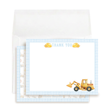Load image into Gallery viewer, Construction Stationery | Bulldozer Thank You Cards
