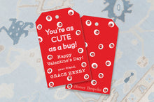 Load image into Gallery viewer, Ladybug Valentines Gift Tags - Cute Watercolor Treat Tags
