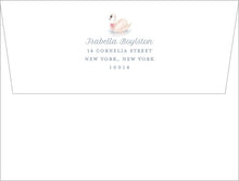 Load image into Gallery viewer, Personalized Swan Notecards | Pink Baby Girl Thank You Cards
