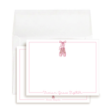 Load image into Gallery viewer, Personalized Ballerina Stationery | Pink Ballet Note Cards
