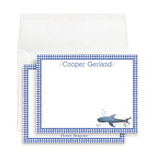 Load image into Gallery viewer, Personalized Shark Thank You Cards | Kids Stationery | Watercolor Shark
