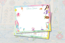 Load image into Gallery viewer, Watercolor Mermaid Thank You Cards: Under the Sea Stationery
