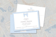 Load image into Gallery viewer, Blue Gingham Baby Shower Invitation | Preppy Southern Boy Design

