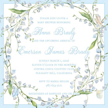 Load image into Gallery viewer, Baby Boy Lily of the Valley Invitation | Shower &amp; Baptism Invite
