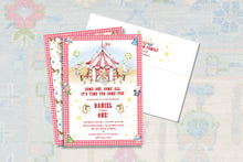 Load image into Gallery viewer, Circus Birthday Invitation | Under the Big Top Party Invite
