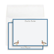 Load image into Gallery viewer, Mallard Duck Stationery | Personalized Boys Thank You Notes | Notecards For Boys
