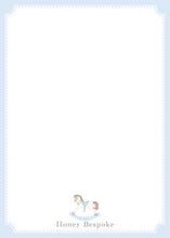 Load image into Gallery viewer, Blue Boy Rocking Horse Baby Shower Invitation
