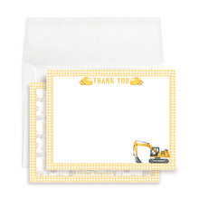 Load image into Gallery viewer, Construction Thank You Cards | Bulldozer Stationery | Front Loader Notecards
