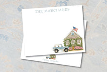 Load image into Gallery viewer, Nantucket Hydrangea Stationery | Personalized Coastal Notecards
