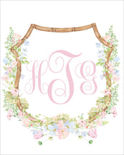 Load image into Gallery viewer, Swan &amp; Ballerina Nursery Art | Monogram Crest Wall Print | Grandmillennial Baby Girl
