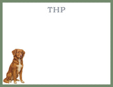 Load image into Gallery viewer, Nova Scotia Toller Stationery | Personalized Monogram Note Cards
